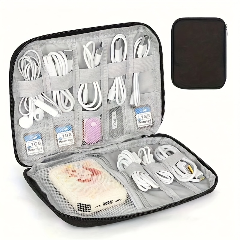 Tech Accessories Travel Organizer Pouch - 1PC Travel Cable Organizer Case Multi-Pocket