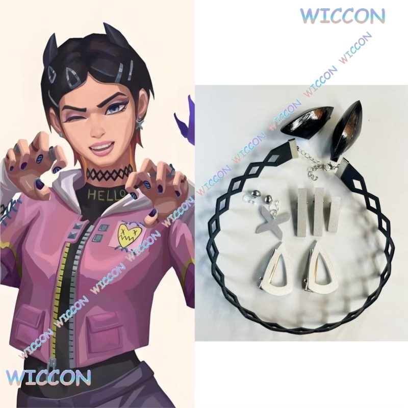 Tech Accessories Women - Valorant Clove Clip Collar Butterfly Earrings