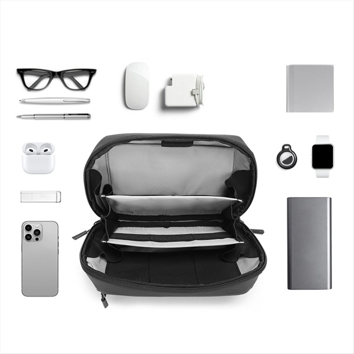 Tech Accessories Travel Organizer Pouch - ☶❈＊♥AC1578-Waterproof Tech Pouch Multi-Layer Organizer Case