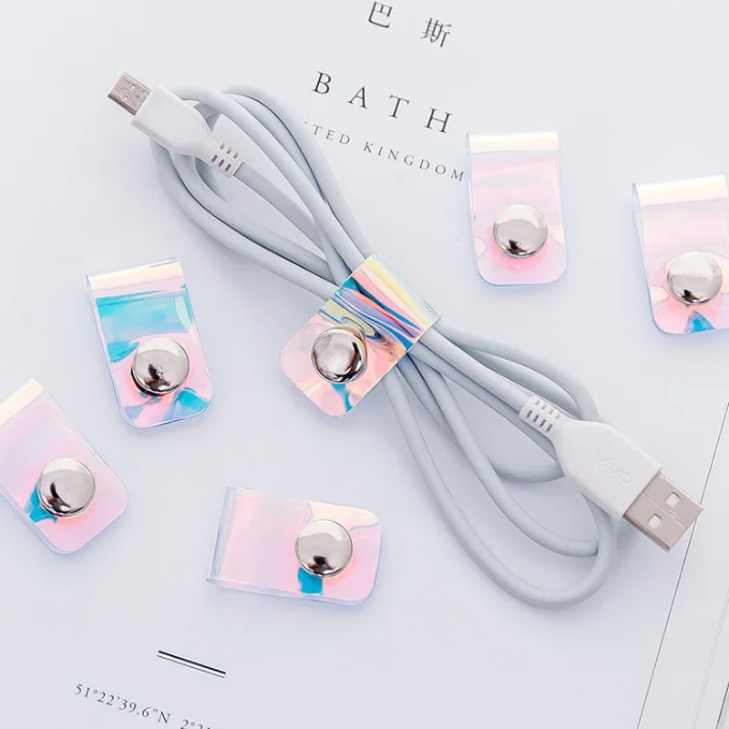 5Pcs INS Laser PVC Starp Data  - Travel Cable Organizer recension och pris
