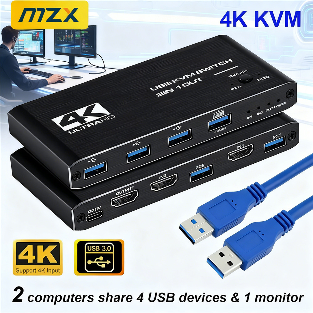 KVM Switch 4K 60Hz Switcher US - Tech Computer Accessories recension och pris