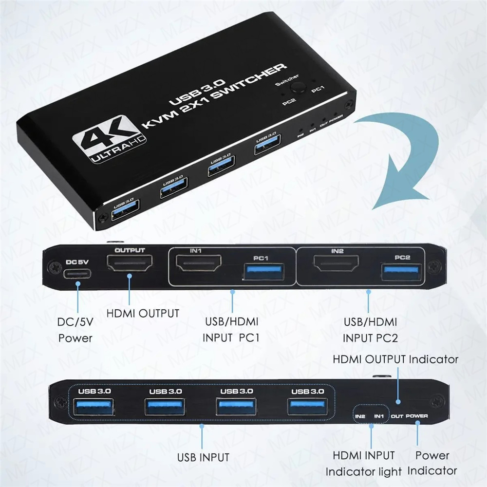 KVM Switch 4K 60Hz Switcher US - Tech Computer Accessories recension och pris