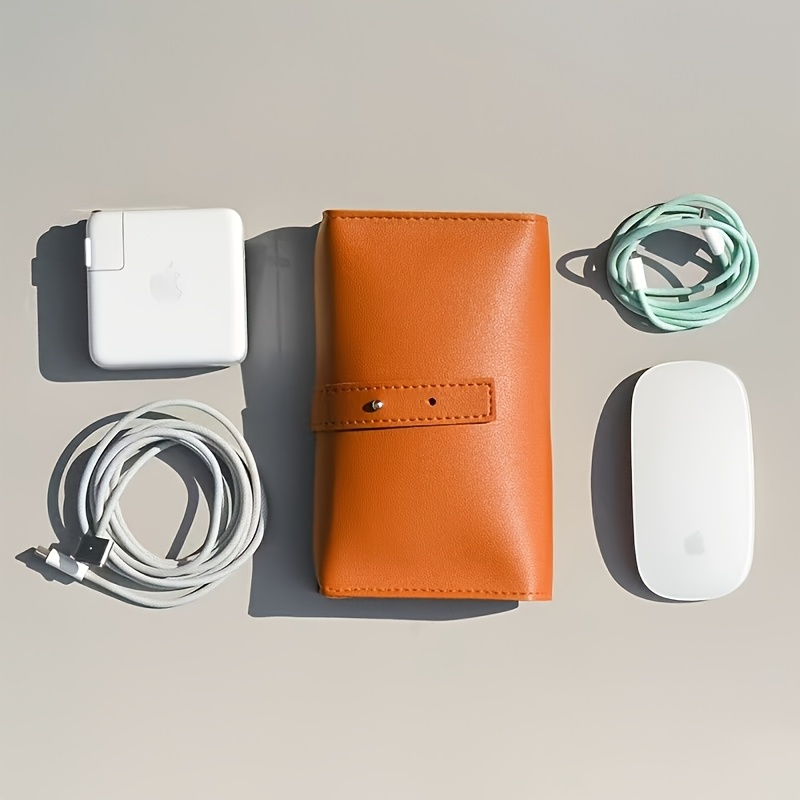 1pc Leather Tech Organizer Pou - Tech Accessories Travel Organizer Pouch recension och pris
